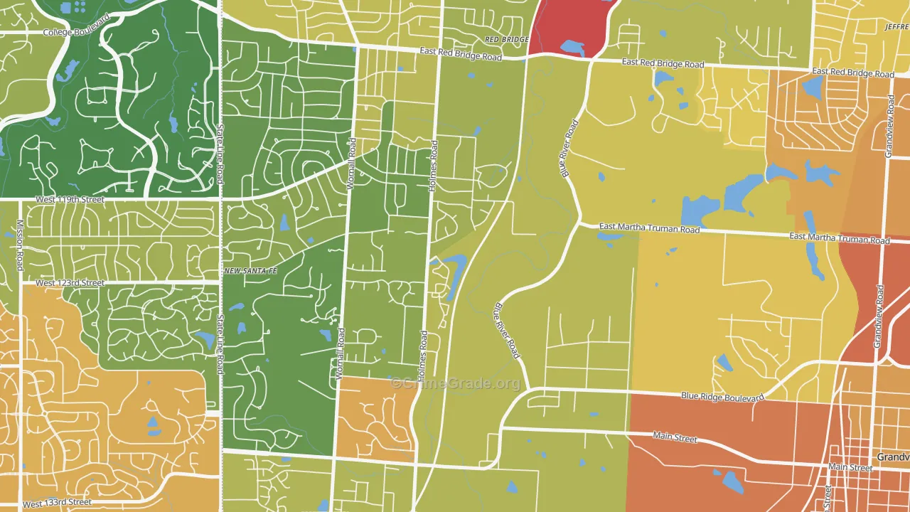 Mission Lake, Kansas City, MO Map of Murder Rates