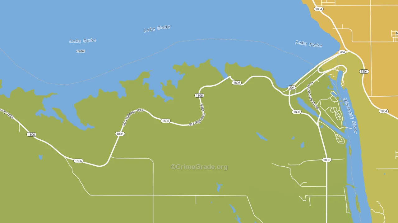 Mission Ridge, SD Map of Murder Rates