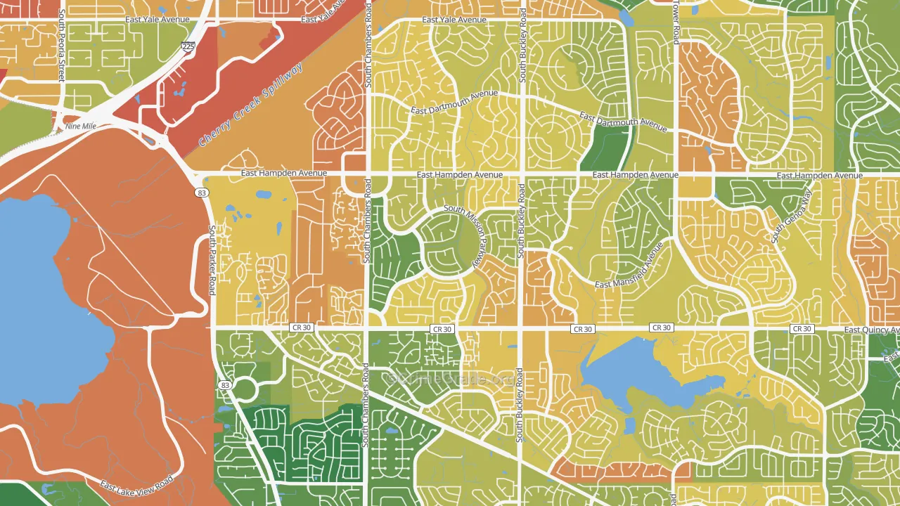 Mission Viejo, Aurora, CO Map of Murder Rates