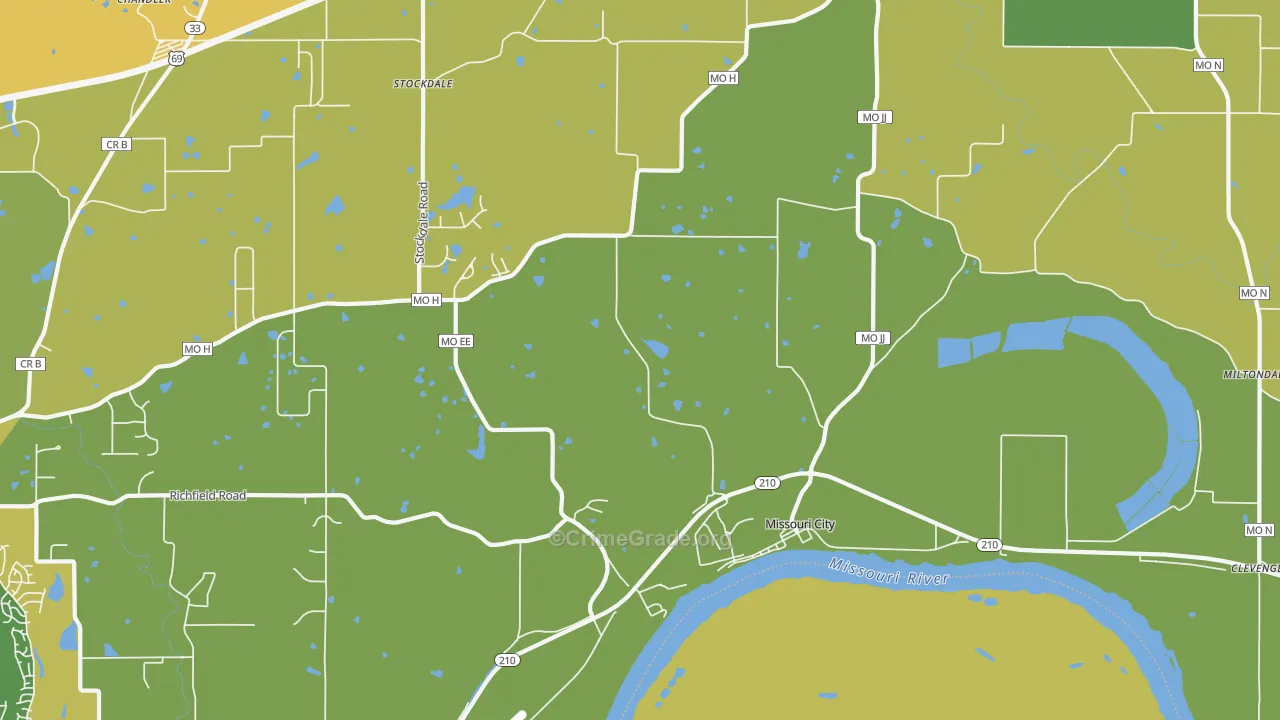 Missouri City, MO Map of Murder Rates