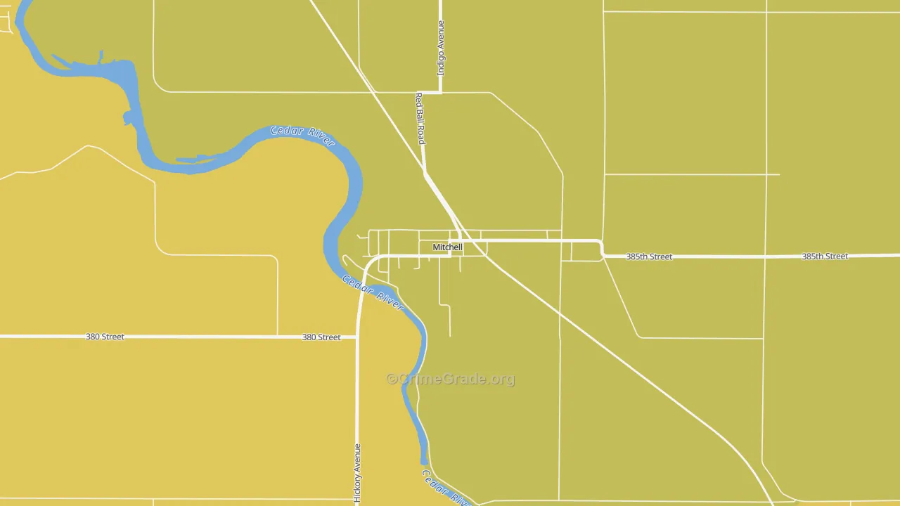 Mitchell, IA Map of Murder Rates
