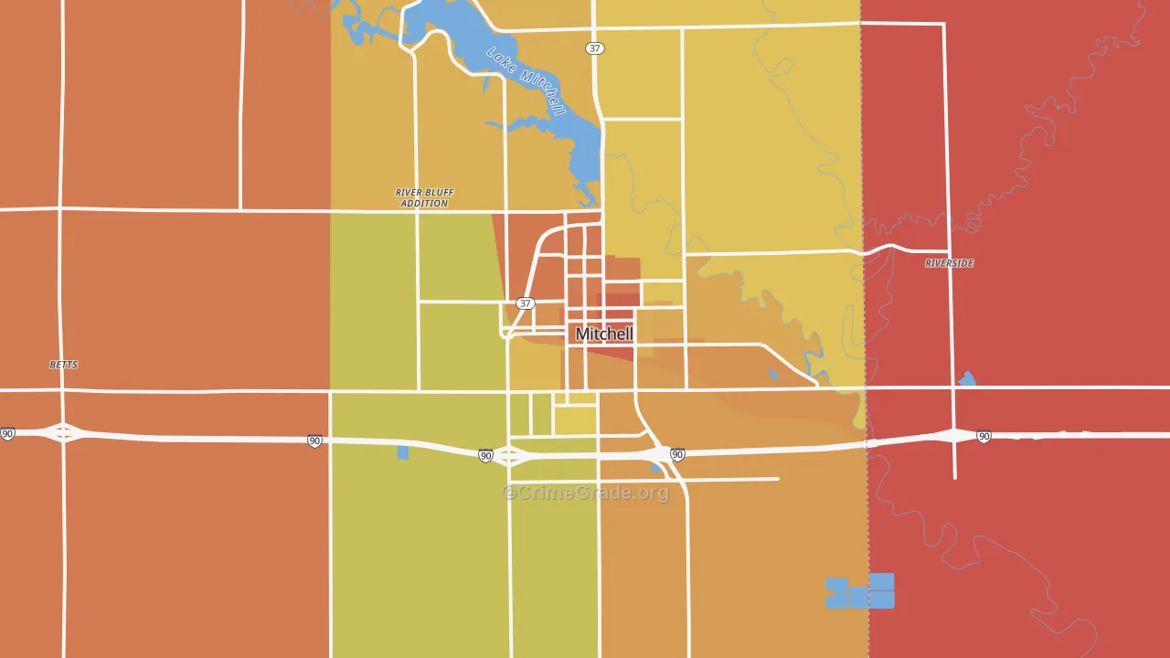 Mitchell, SD Map of Murder Rates