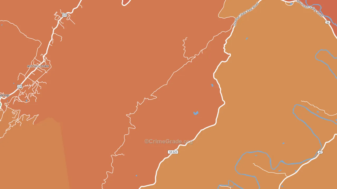 Mitchelltown, VA Map of Murder Rates