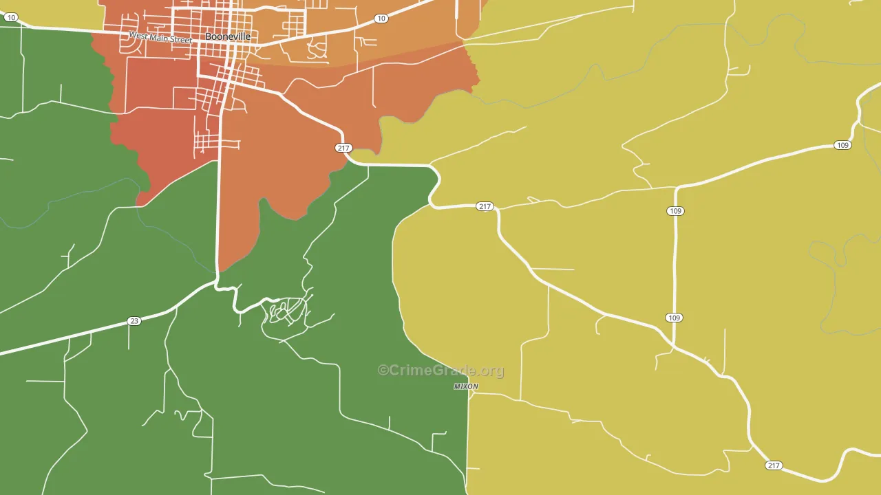 Mixon, AR Map of Murder Rates