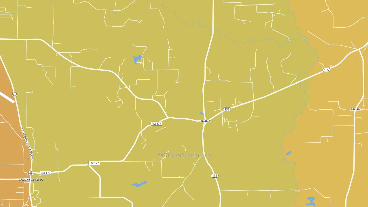 Mixon, TX Map of Murder Rates
