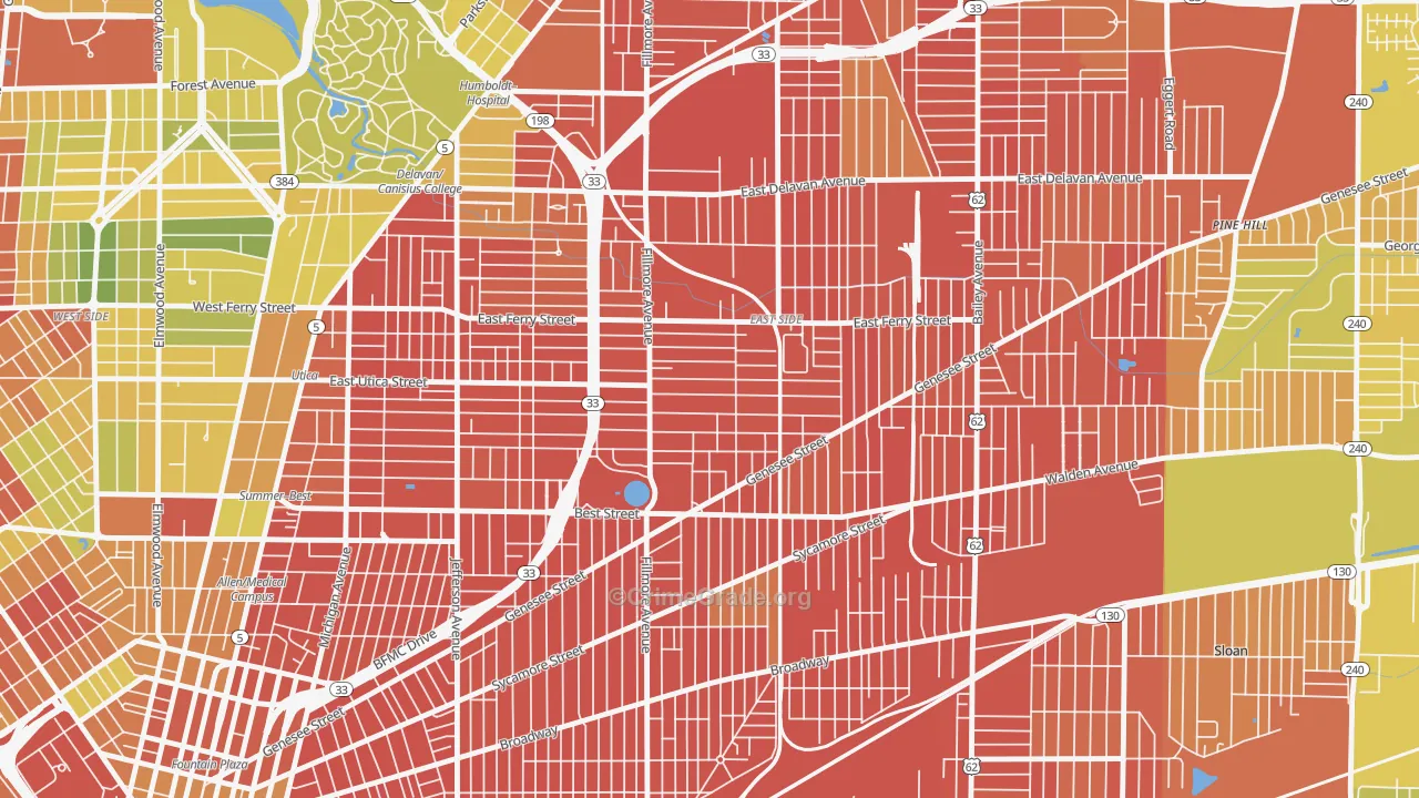 Mlk Park, Buffalo, NY Map of Murder Rates