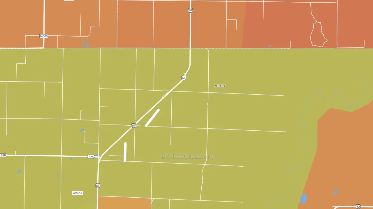Moark, AR Map of Murder Rates
