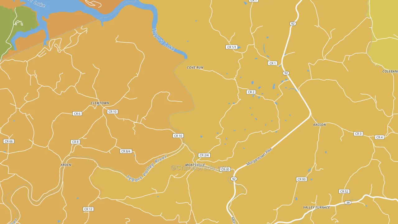 Moatsville, WV Map of Murder Rates