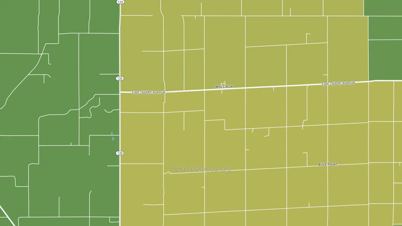 Moccasin, IL Map of Murder Rates