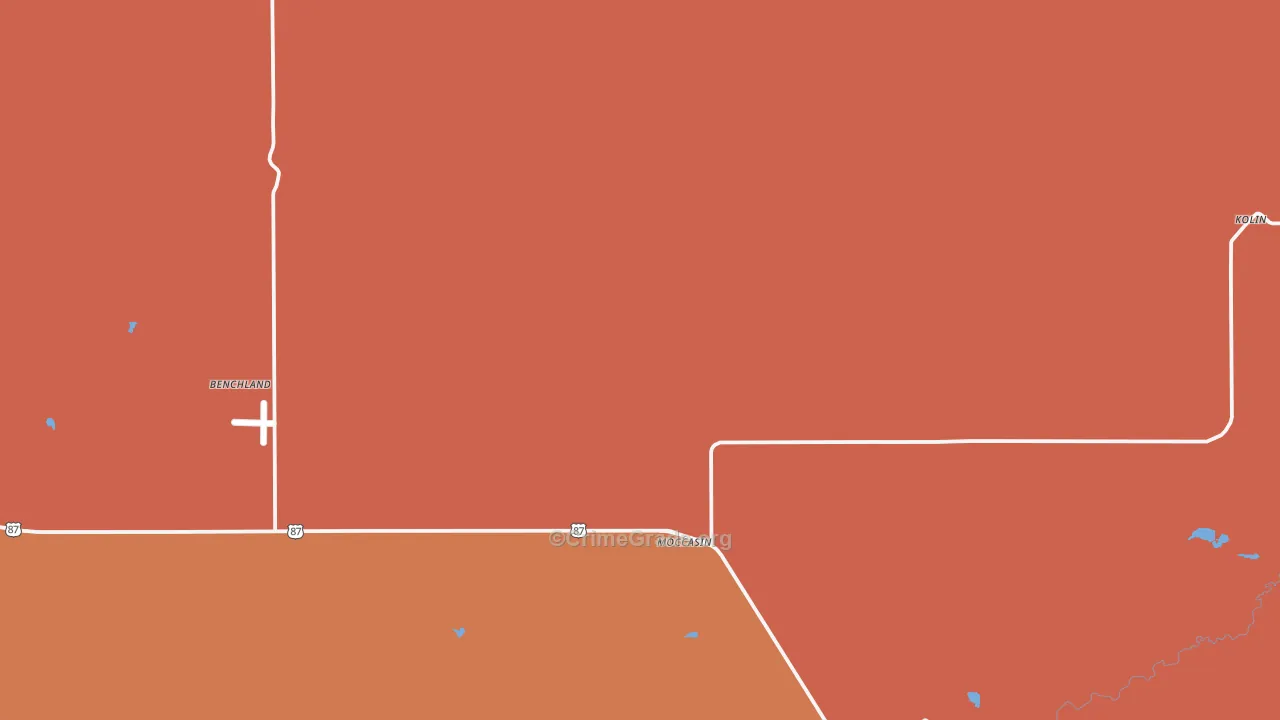 Moccasin, MT Map of Murder Rates