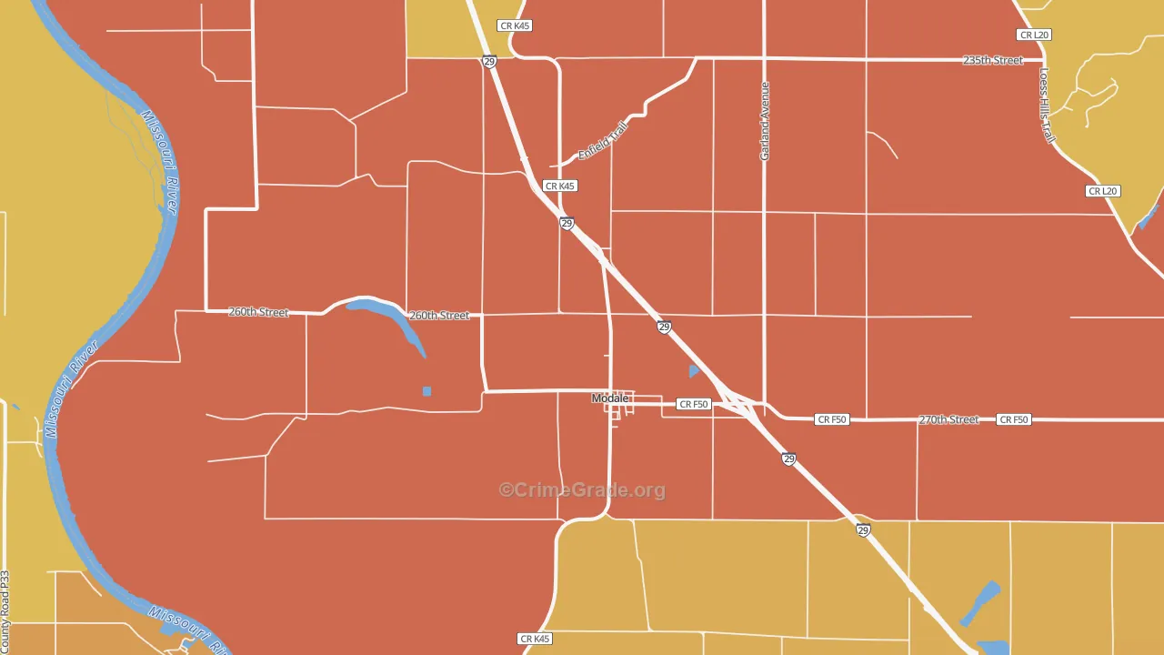 Modale, IA Map of Murder Rates