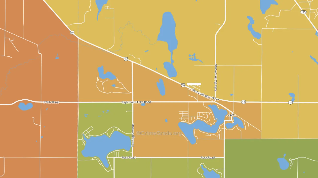 Moddersville, MI Map of Murder Rates
