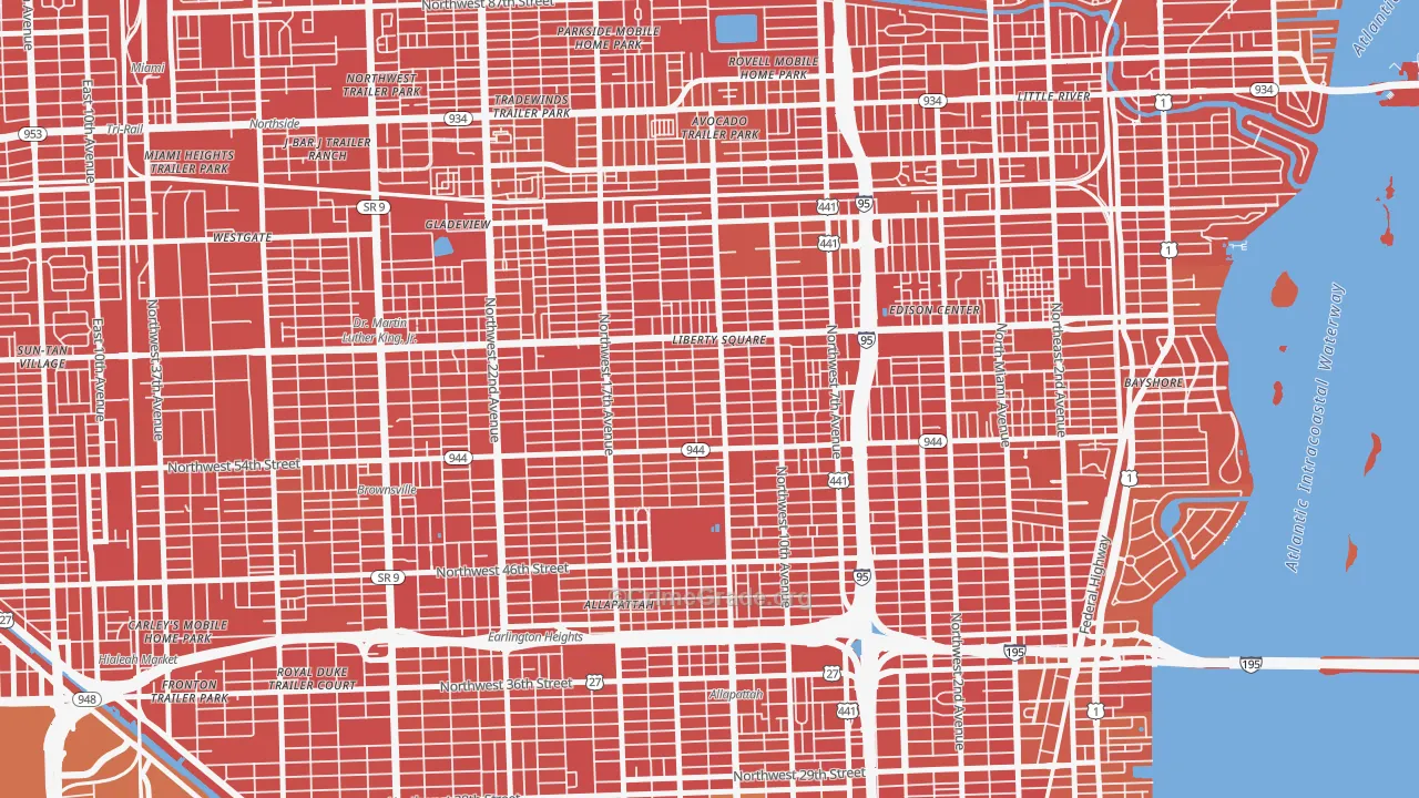 Model City, Miami, FL Map of Murder Rates