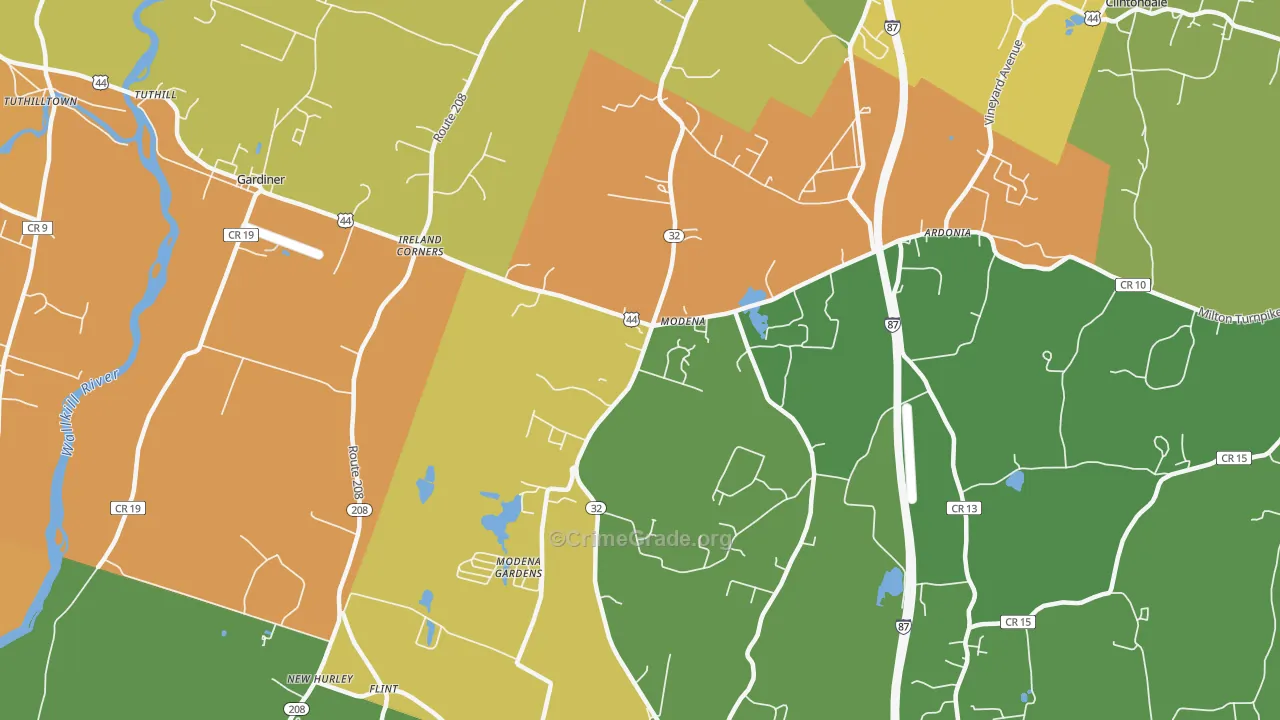 Modena, NY Map of Murder Rates