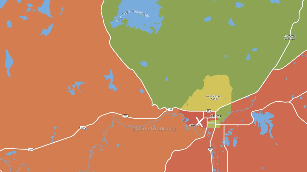 Modoc County, CA Map of Murder Rates