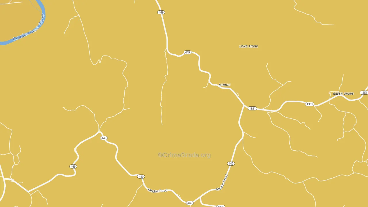 Modoc, KY Map of Murder Rates