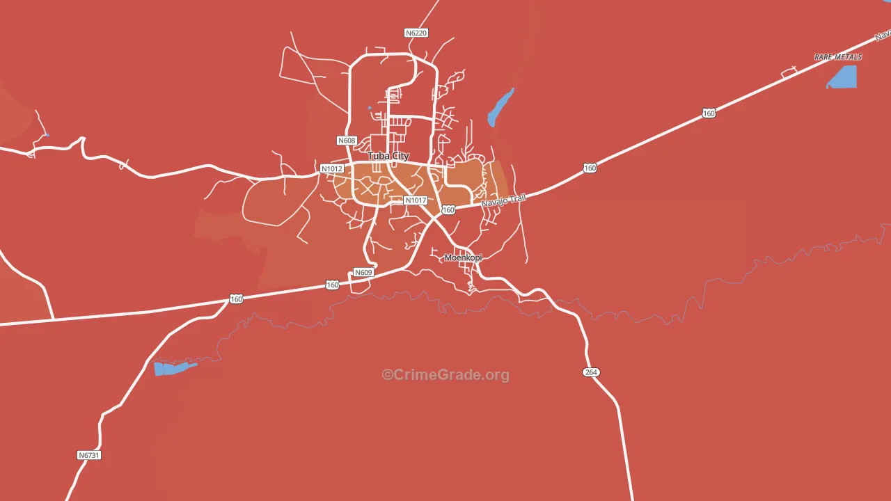 Moenkopi, AZ Map of Murder Rates