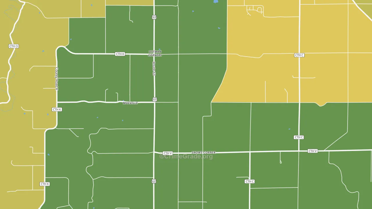 Moeville, WI Map of Murder Rates