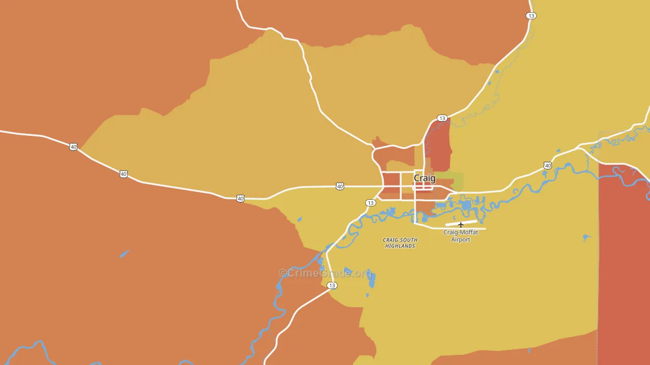 Moffat County, CO Map of Murder Rates