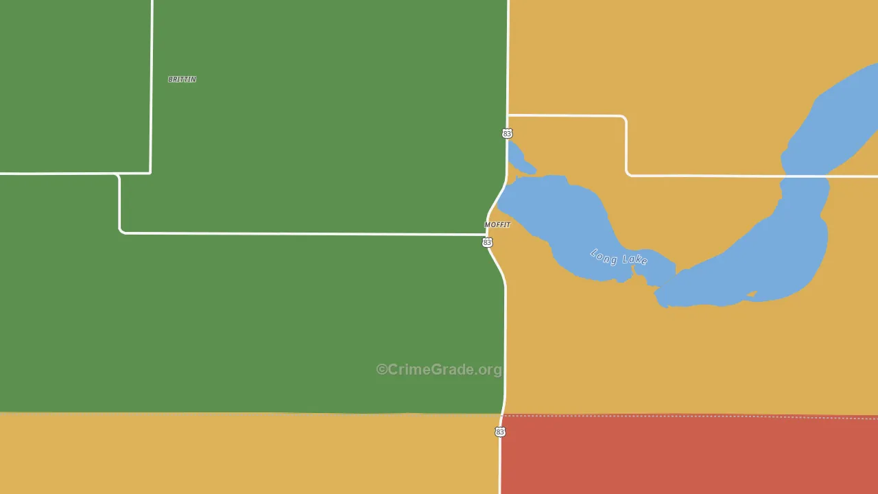 Moffit, ND Map of Murder Rates