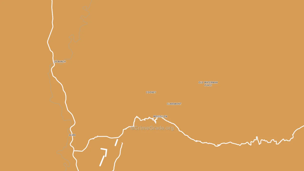 Mogollon, NM Map of Murder Rates
