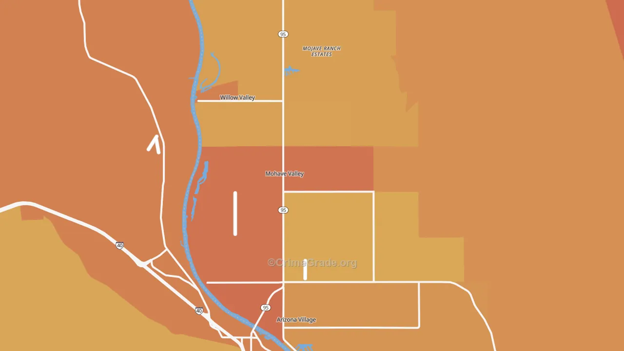 Mohave Valley, AZ Map of Murder Rates