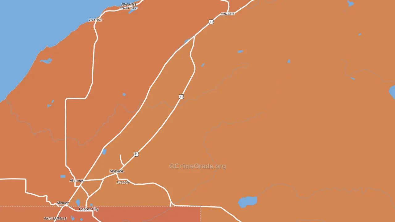Mohawk, MI Map of Murder Rates