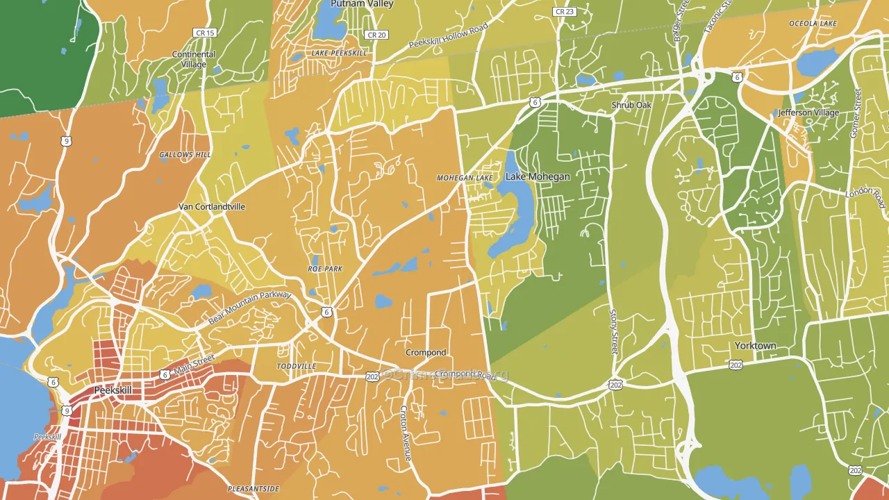 Mohegan Lake, NY Map of Murder Rates