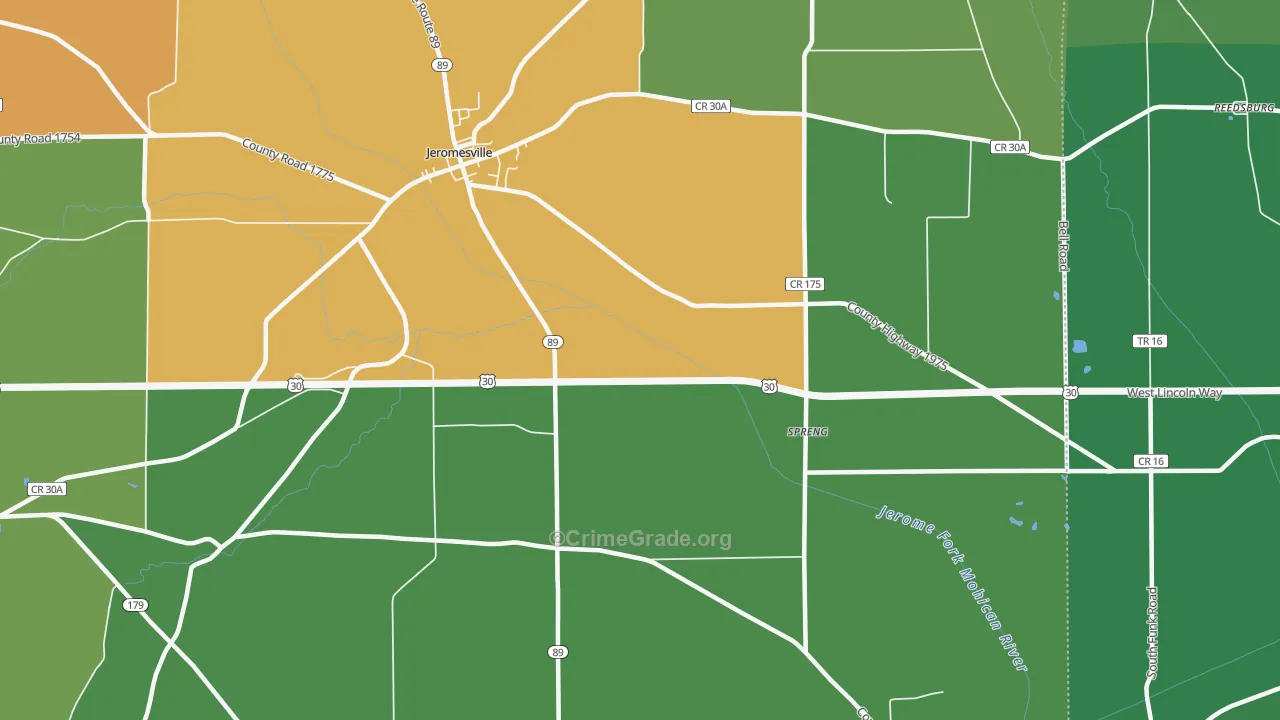 Mohicanville, OH Map of Murder Rates