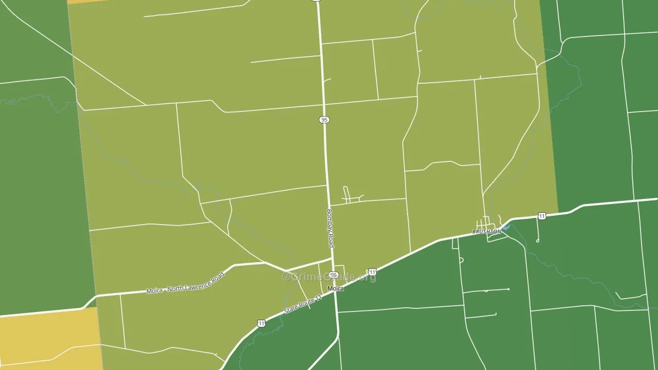 Moira, NY Map of Murder Rates