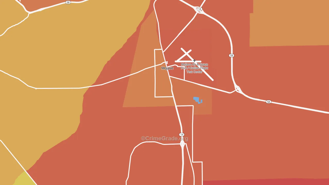 Mojave, CA Map of Murder Rates