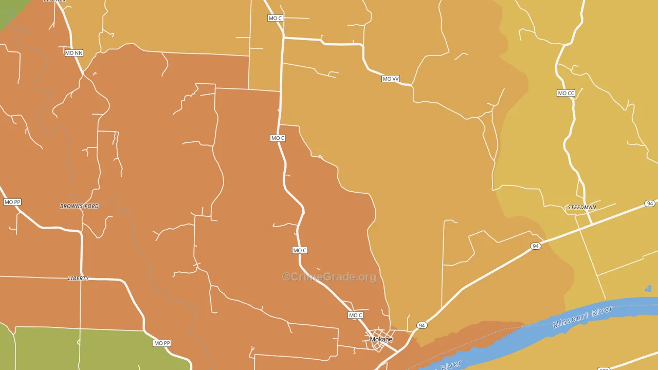 Mokane, MO Map of Murder Rates