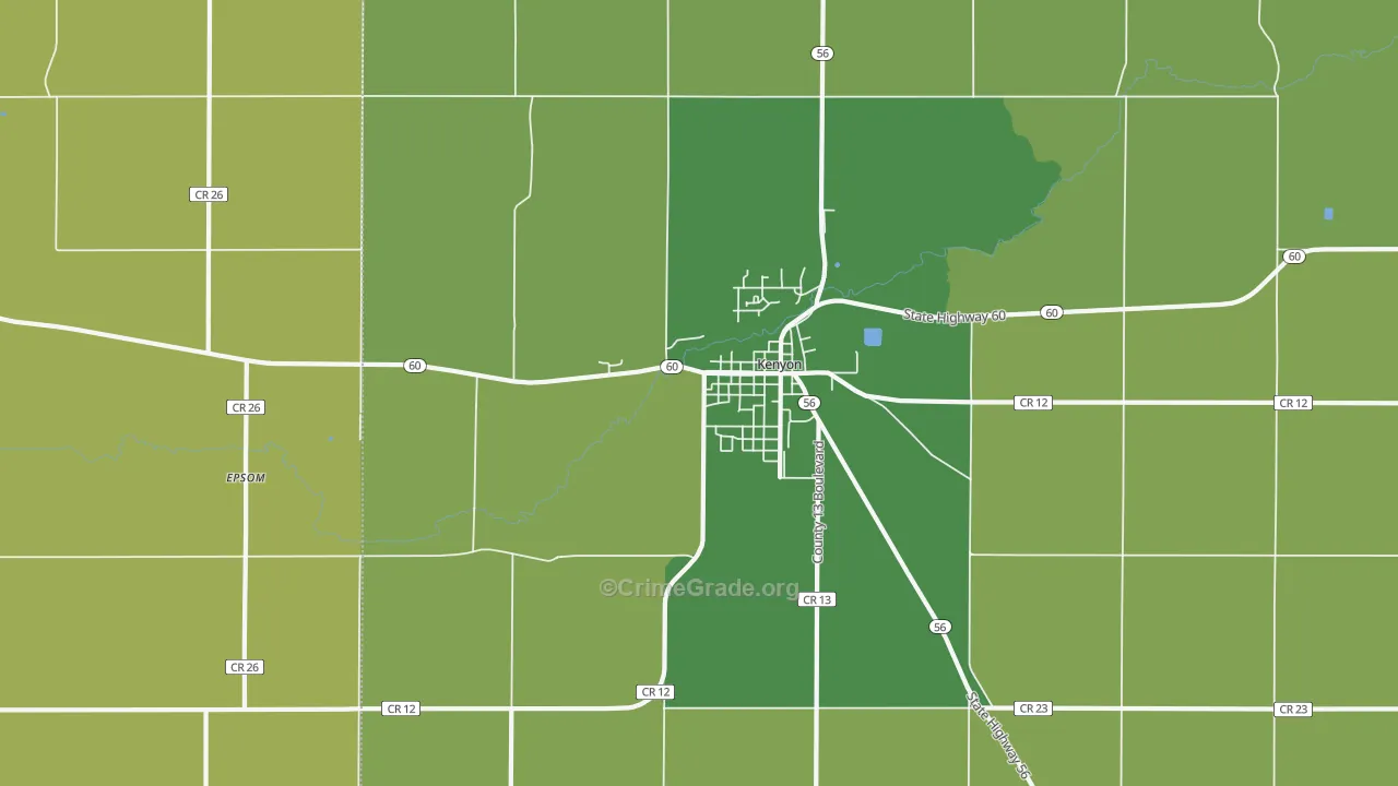 Moland, MN Map of Murder Rates