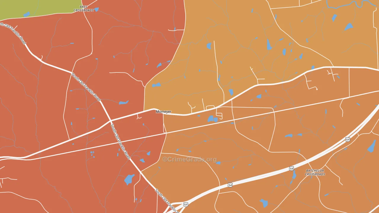 Momeyer, NC Map of Murder Rates