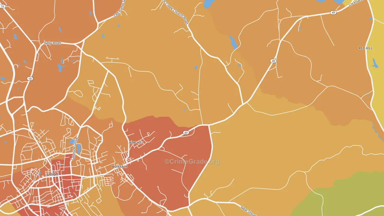 Monarch, SC Map of Murder Rates