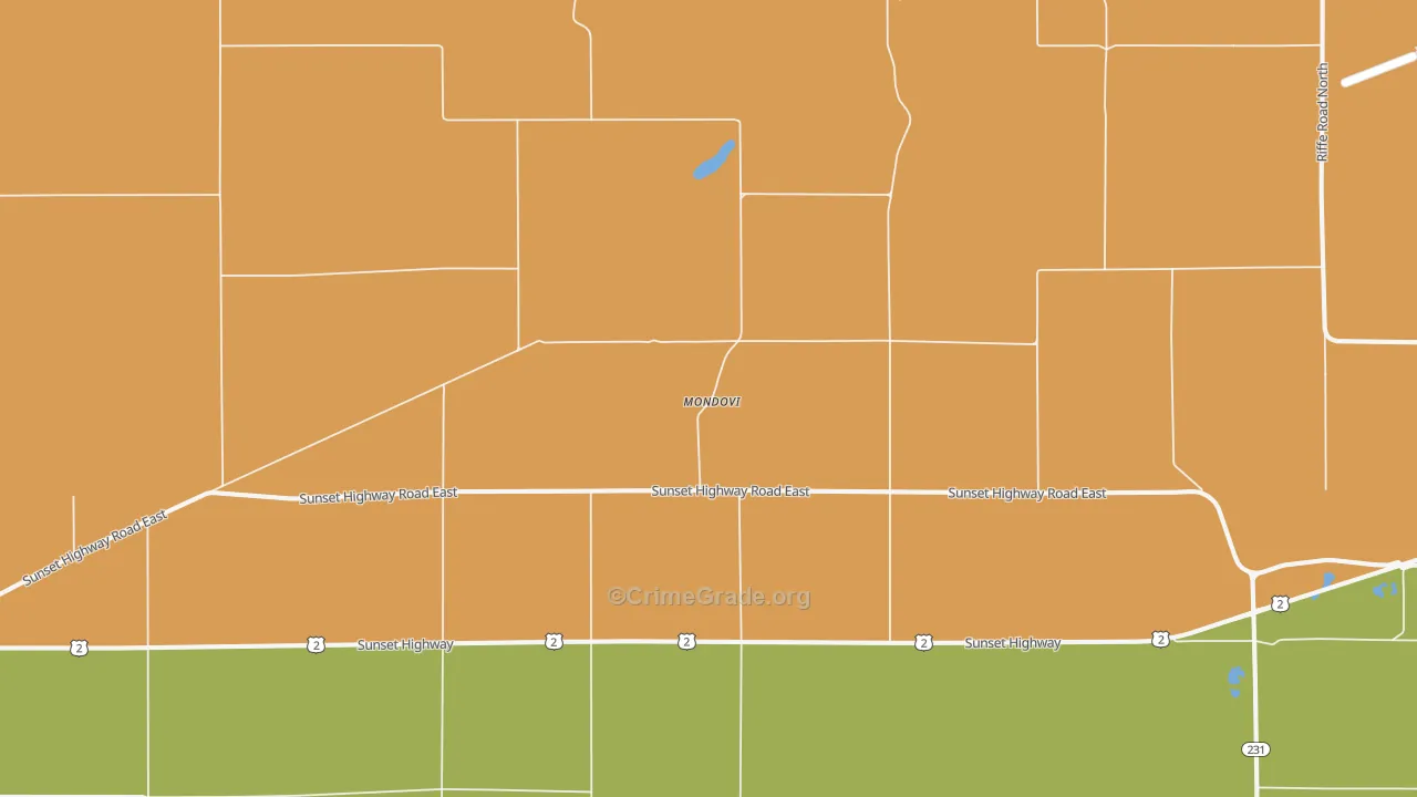 Mondovi, WA Map of Murder Rates