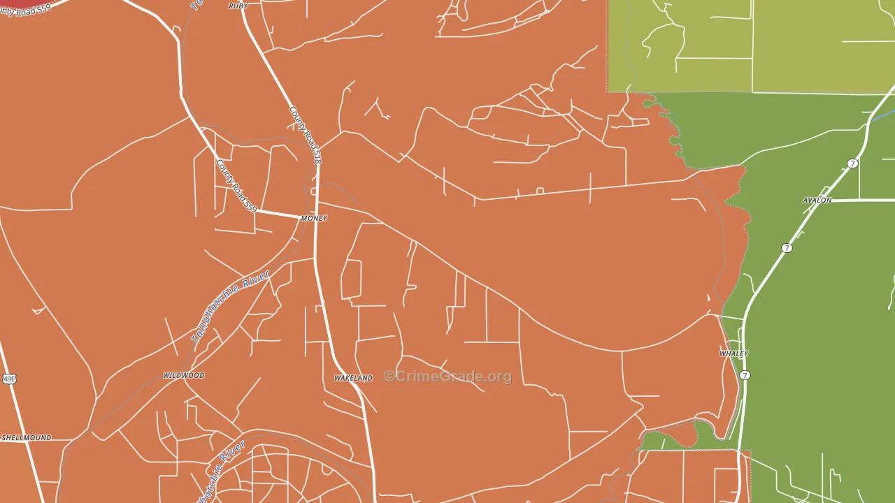 Money, MS Map of Murder Rates