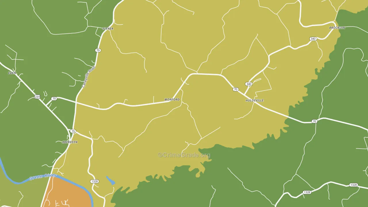 Monford, KY Map of Murder Rates