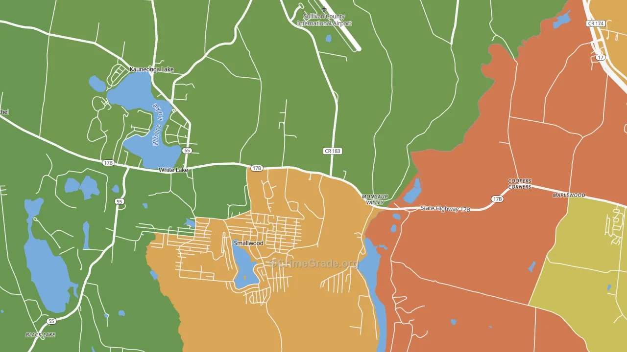 Mongaup Valley, NY Map of Murder Rates