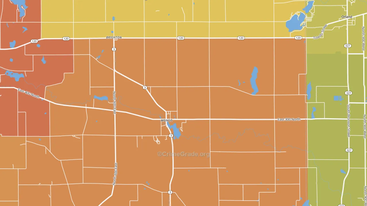 Mongo, IN Map of Murder Rates