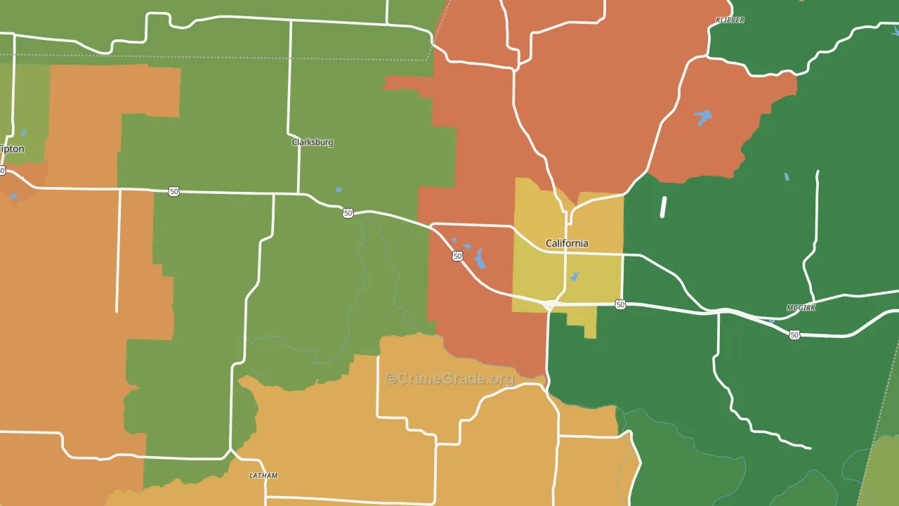 Moniteau County, MO Map of Murder Rates