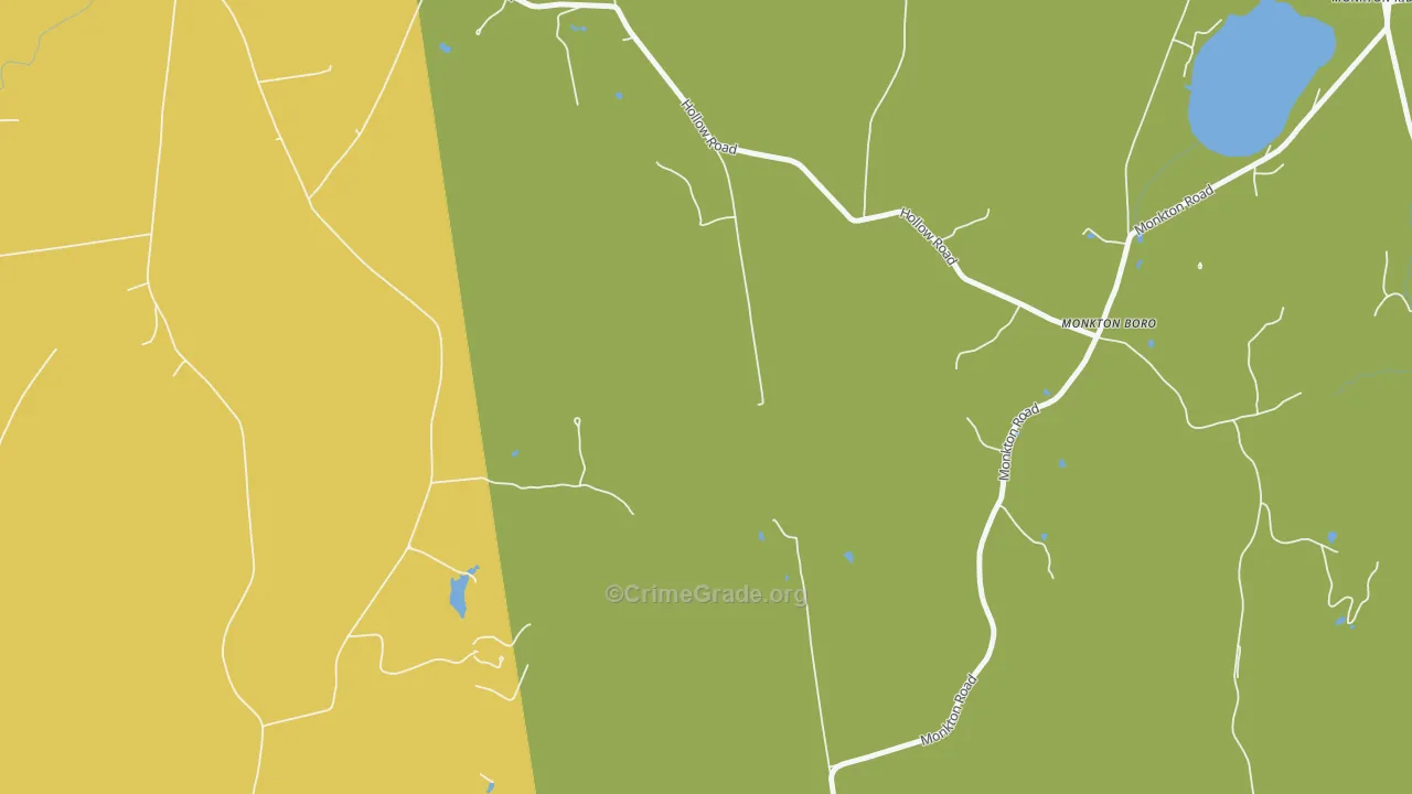 Monkton Boro, VT Map of Murder Rates