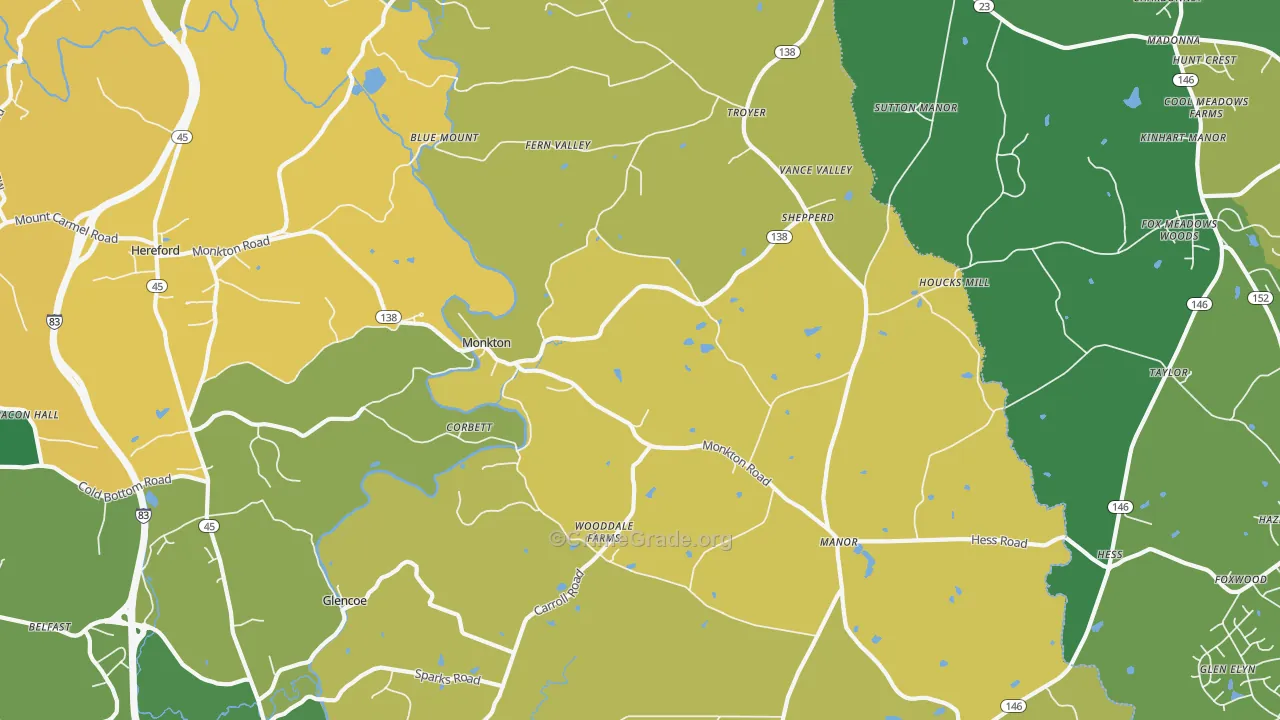 Monkton, MD Map of Murder Rates