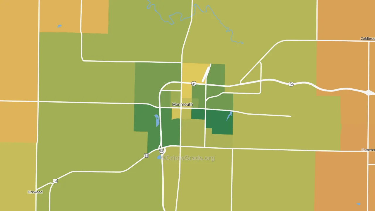 Monmouth, IL Map of Murder Rates