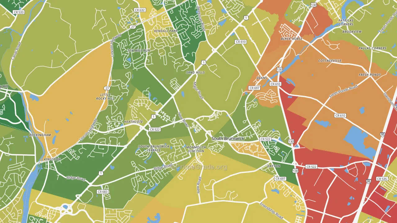 Monmouth Junction, NJ Map of Murder Rates