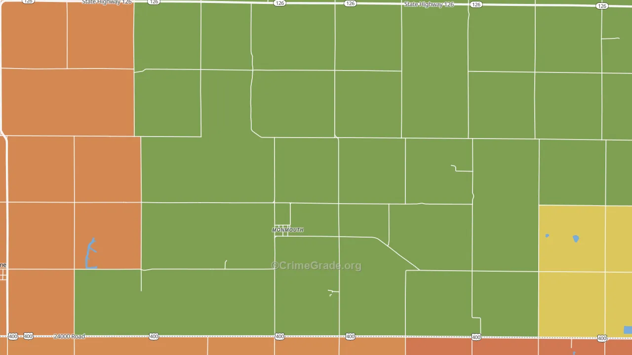 Monmouth, KS Map of Murder Rates