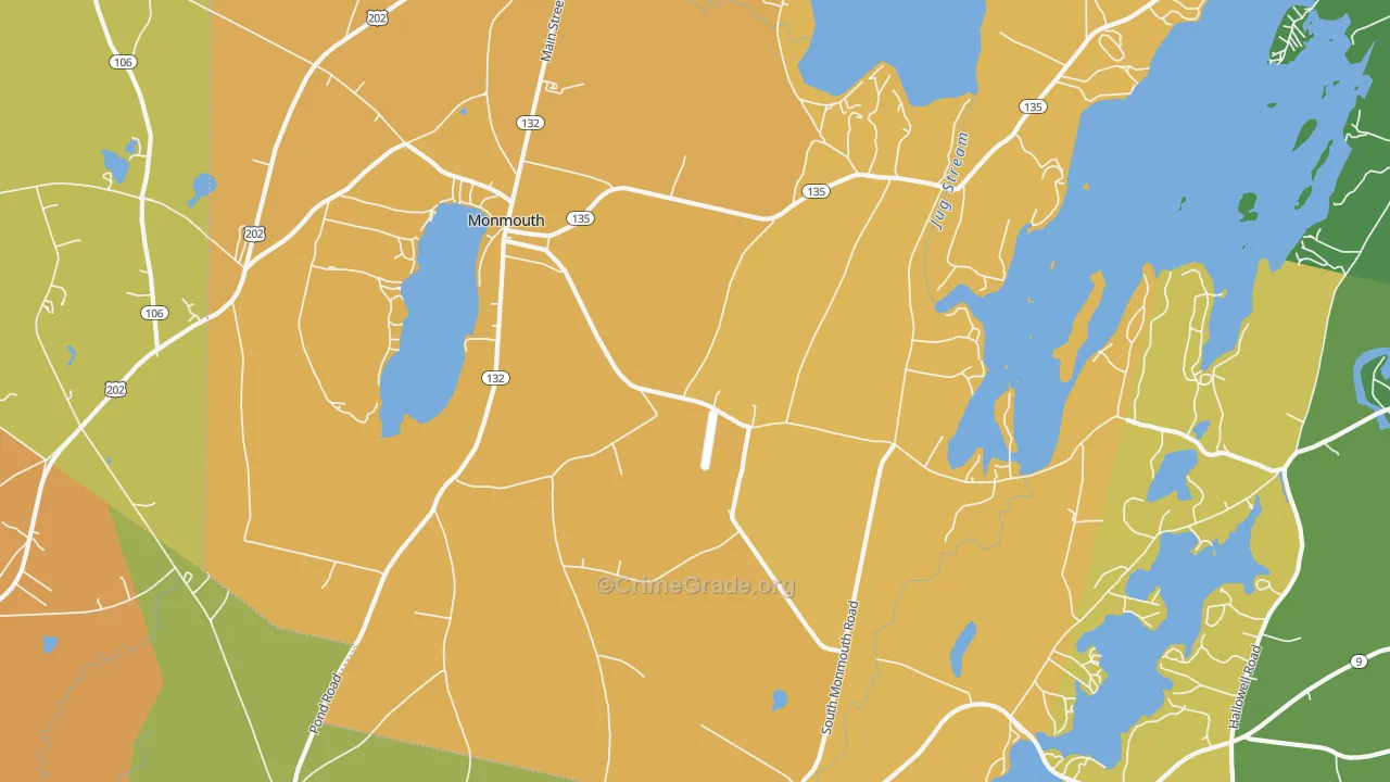Monmouth, ME Map of Murder Rates