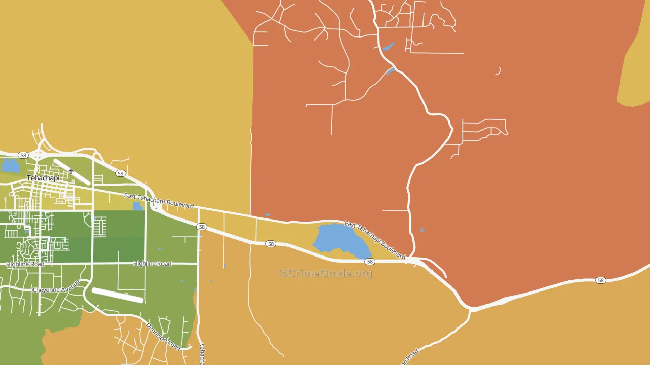 Monolith, CA Map of Murder Rates