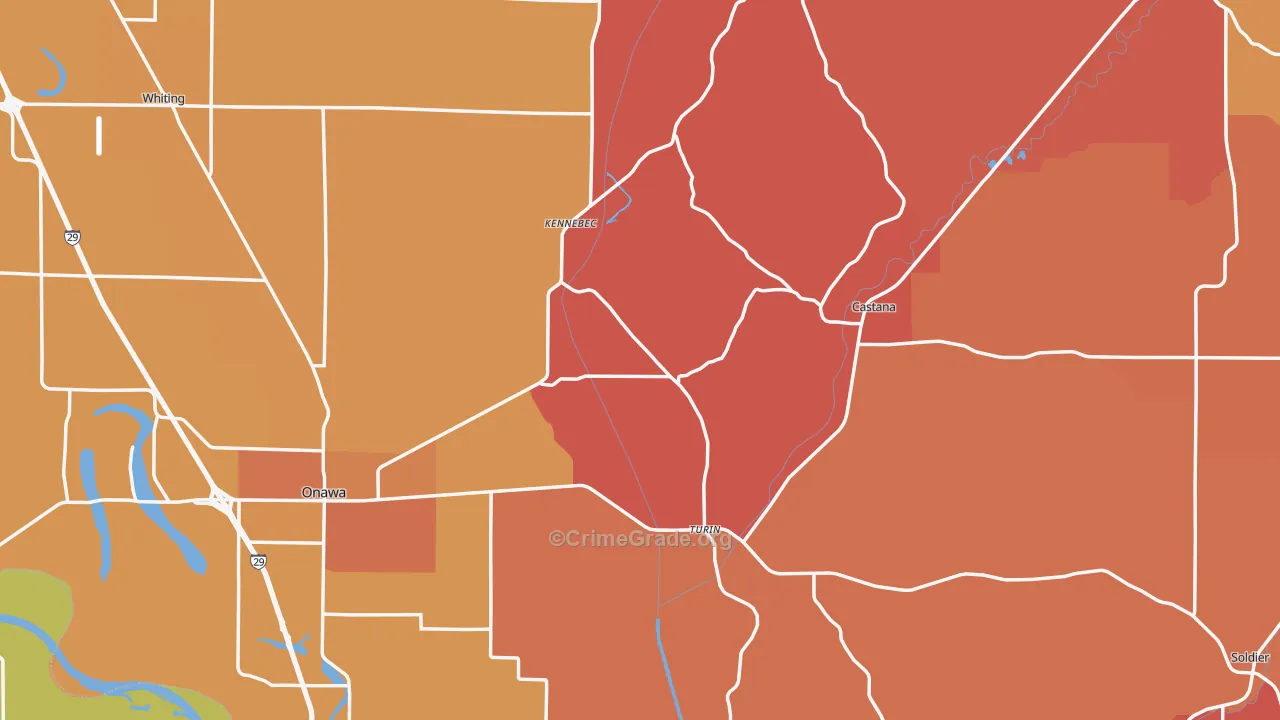 Monona County, IA Map of Murder Rates