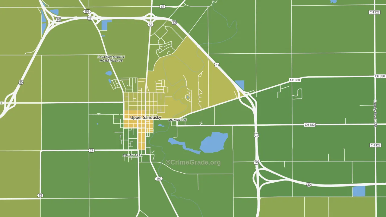 Mononcue, OH Map of Murder Rates